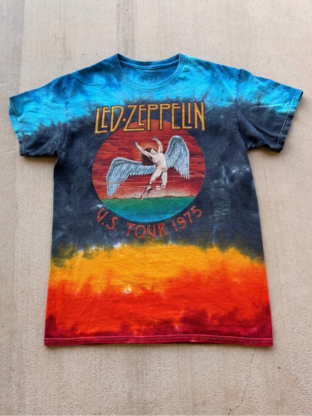 Led Zeppelin Tie-Dye Short Sleeve Tee - Blue, Black, Red, Orange, Yellow